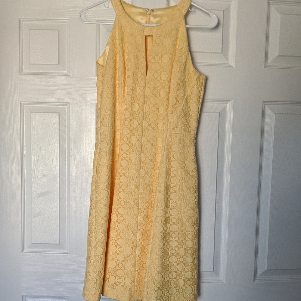 White House Black Market Yellow Halter Midi Dress